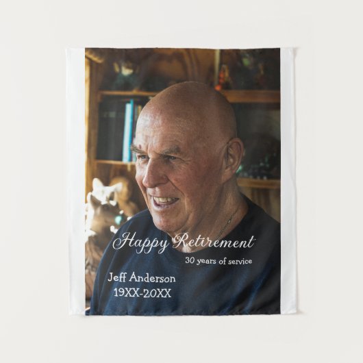 Happy retirement add name photo years of service r wandkleed (Voorkant)