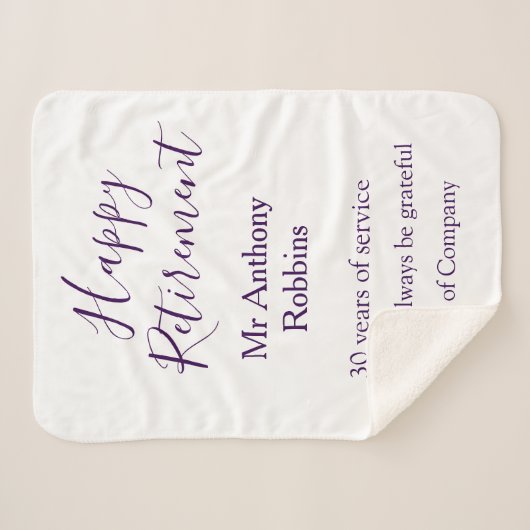 Happy retirement add name years of service retired sherpa deken (Voorkant (horizontaal))