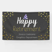 Happy Retirement All Text Party Confetti Banner (Horizontaal)