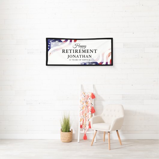Happy Retirement Amercian Flag Spandoek (Insitu)