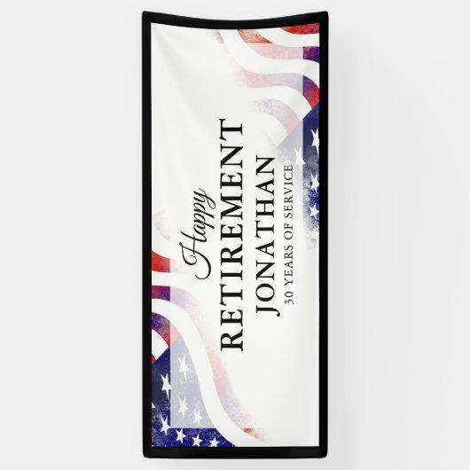Happy Retirement Amercian Flag Spandoek (Verticaal)