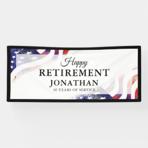 Happy Retirement Amercian Flag Spandoek