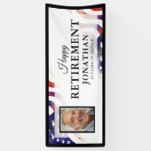 Happy Retirement Amerikaanse vlag foto banner (Verticaal)