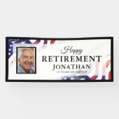 Happy Retirement Amerikaanse vlag foto banner (Horizontaal)