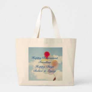 Happy Retirement ballonnen Grote Canvas tas