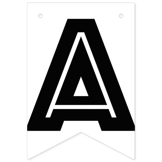 HAPPY RETIREMENT BANNER, Black and White Vlaggetjes (Tweede vlag)