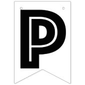 HAPPY RETIREMENT BANNER, Black and White Vlaggetjes (Derde vlag)