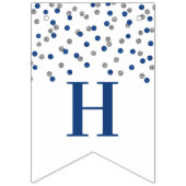 Happy Retirement Banner Blauw Zilver Confetti (Eerste vlag)