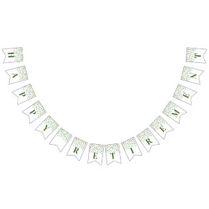 Happy Retirement Banner Goud Groene Confetti