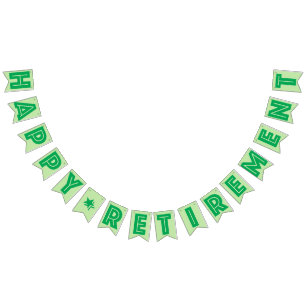 HAPPY RETIREMENT BANNER, Green Color Vlaggetjes