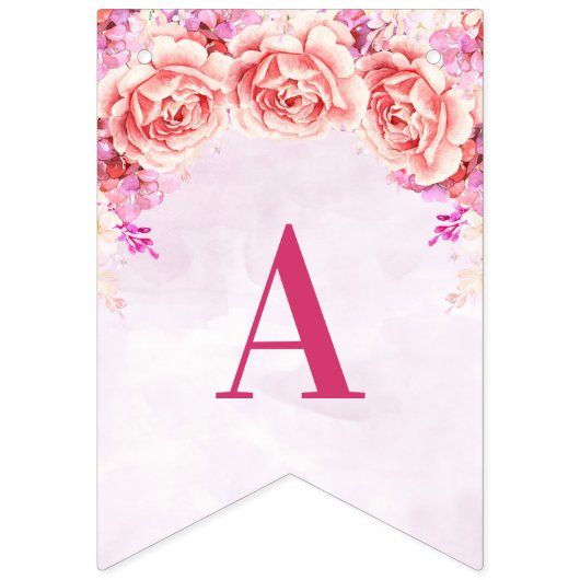 Happy Retirement Banner Paarse Waterverf Flowers (Tweede vlag)