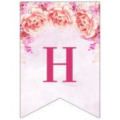 Happy Retirement Banner Paarse Waterverf Flowers (Eerste vlag)