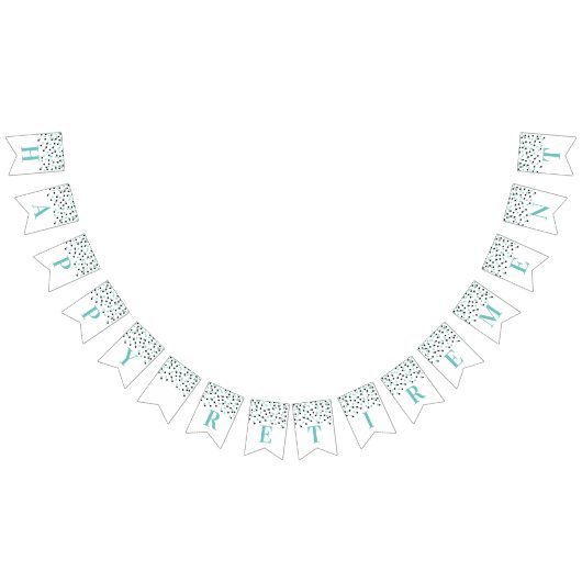 Happy Retirement Banner Silver Black Confetti (Alle)