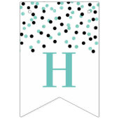 Happy Retirement Banner Silver Black Confetti (Eerste vlag)