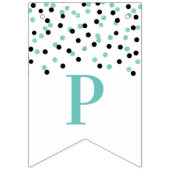 Happy Retirement Banner Silver Black Confetti (Derde vlag)