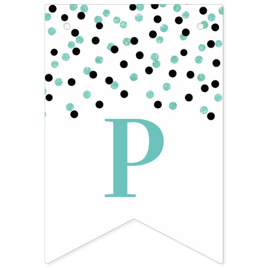 Happy Retirement Banner Silver Black Confetti (Derde vlag)