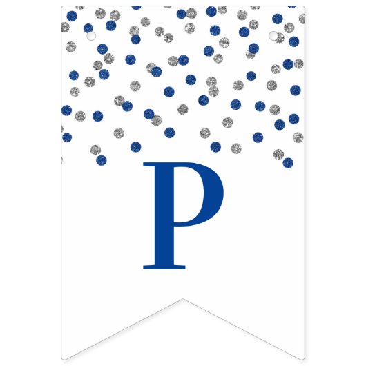 Happy Retirement Banner Silver Dark Blue Confetti (Derde vlag)