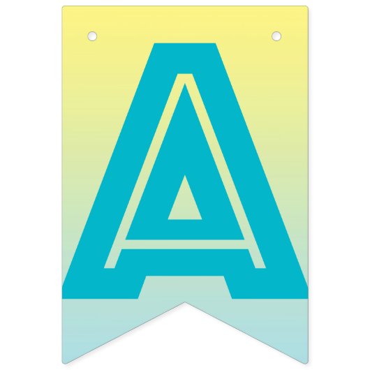 HAPPY RETIREMENT BANNER, Tropisch blauw en geel Vlaggetjes (Tweede vlag)