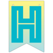 HAPPY RETIREMENT BANNER, Tropisch blauw en geel Vlaggetjes (Eerste vlag)