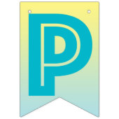 HAPPY RETIREMENT BANNER, Tropisch blauw en geel Vlaggetjes (Derde vlag)