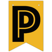 HAPPY RETIREMENT BANNER, zwarte tekst op gouden kl Vlaggetjes (Derde vlag)