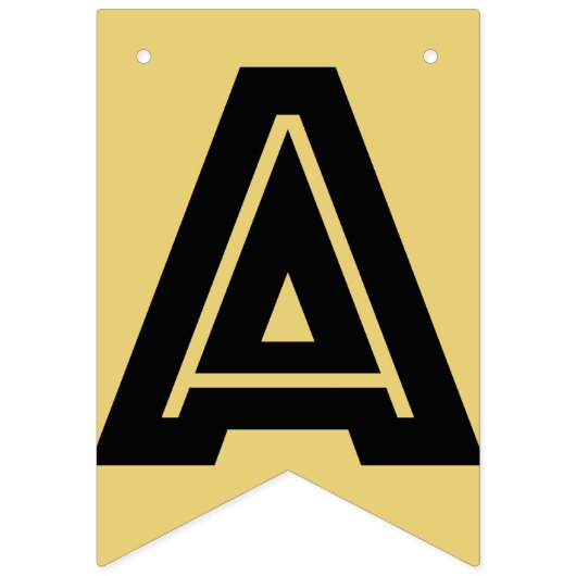 HAPPY RETIREMENT BANNER, zwarte tekst op oud goud Vlaggetjes (Tweede vlag)