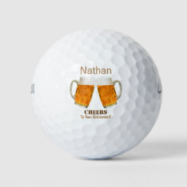 Happy Retirement Beer Cheers Golfer Golfballen