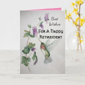 Happy Retirement Best Wishes Hummingbird Kaart (Gele Bloem)