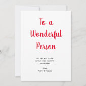 Happy Retirement Big Script Gepensioneerde gelegen Bedankkaart (Achterkant)