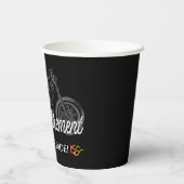 Happy Retirement Biker met motorfiets en flames Papieren Bekers (Achterkant)