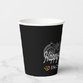 Happy Retirement Biker met motorfiets en flames Papieren Bekers (Voorkant)