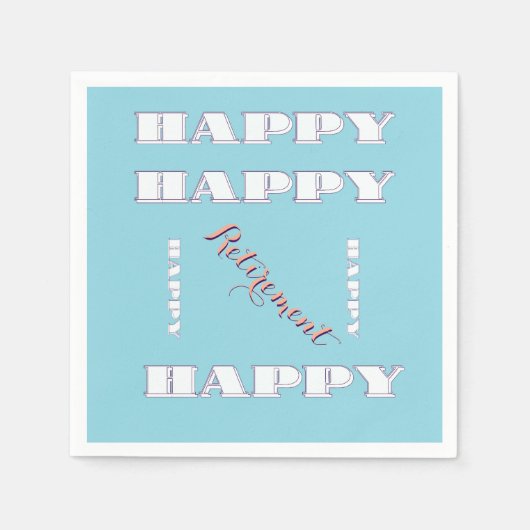 HAPPY Retirement Blauw Servet (Voorkant)