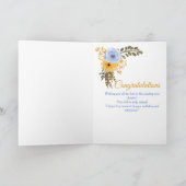 Happy Retirement Bloemen Geel en Blauw Bloemen Kaart (Binnen)