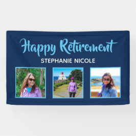 Happy Retirement Blue Multiple Photos Spandoek