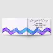 Happy Retirement Blue Paars Waterverf Aangepast Gastenboek (Volledig)