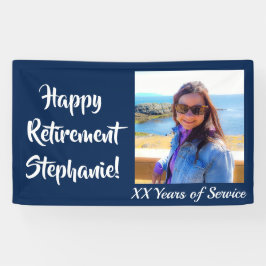 Happy Retirement Blue Photo Retirement Party Spandoek