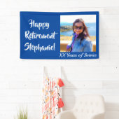 Happy Retirement Blue Photo Retirement Party Spandoek (Insitu)