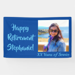 Happy Retirement Blue Photo Retirement Party Spandoek