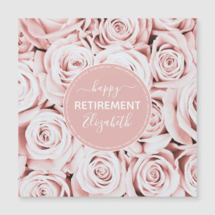 Happy Retirement blush roze rozen naam