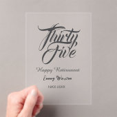 Happy retirement bold letter name year elegant sim acryl uitnodigingen (Insitu (Draagbaar))