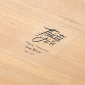 Happy retirement bold letter name year elegant sim acryl uitnodigingen (Laagn)