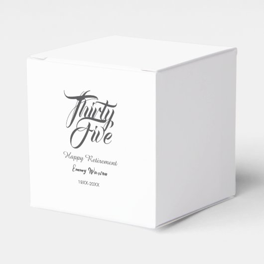 Happy retirement bold letter name year elegant sim bedankdoosjes (Voorkant Zijde)