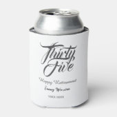 Happy retirement bold letter name year elegant sim blikjeskoeler (Blikje Voorkant)