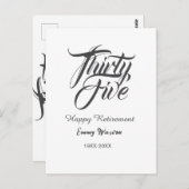 Happy retirement bold letter name year elegant sim briefkaart (Voorkant / Achterkant)