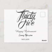 Happy retirement bold letter name year elegant sim briefkaart (Achterkant)