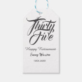 Happy retirement bold letter name year elegant sim cadeaulabel (Voorkant)