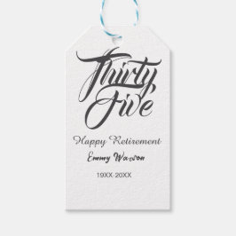 Happy retirement bold letter name year elegant sim cadeaulabel