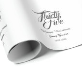 Happy retirement bold letter name year elegant sim cadeaupapier (Rol Hoek)