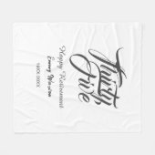 Happy retirement bold letter name year elegant sim fleece deken (Voorkant (Horizontaal))