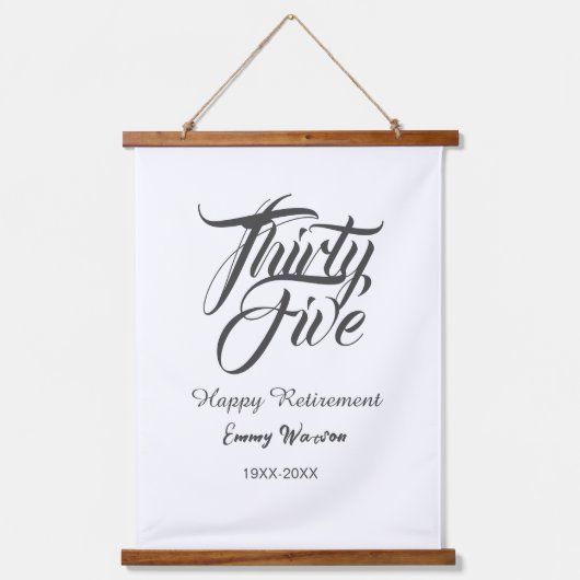 Happy retirement bold letter name year elegant sim hangend wandkleed (Voorkant)